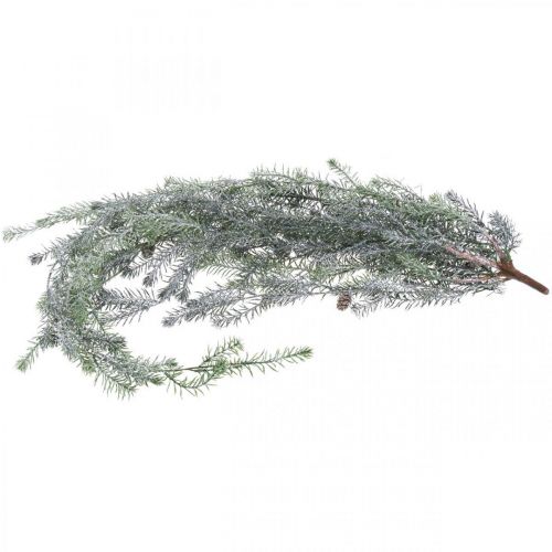 Floristik24 Branche de Noël à suspendre pommes de pin enneigées 110cm