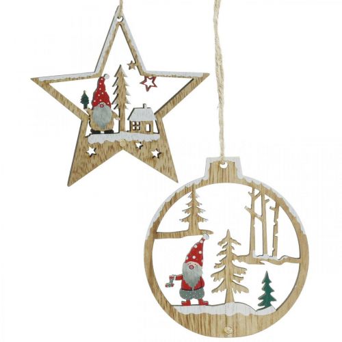 Floristik24 Pendentif de Noël décorations de sapin de Noël gnome 8/10cm 12pcs