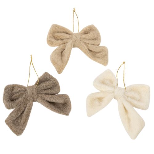 Nœud décoratif en peluche avec attache, 16 cm, lot de 3 acheter | Floristik24.be