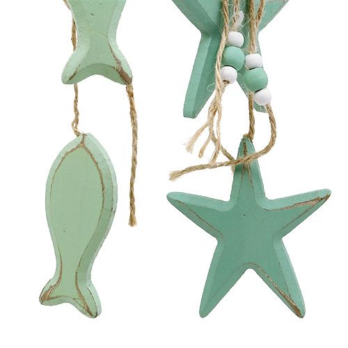 Floristik24 Pendentif déco étoile, poisson menthe 47cm - 50cm 2pcs