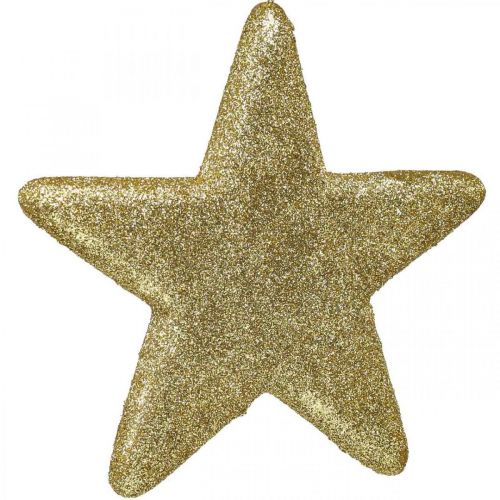 Article Décoration de Noël pendentif étoile paillettes dorées 18,5cm 4pcs