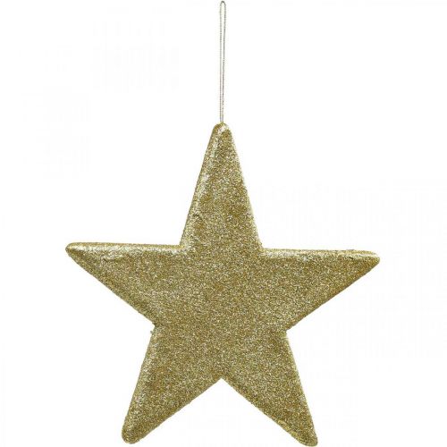 Floristik24 Décoration de Noël pendentif étoile paillettes dorées 30cm 2pcs