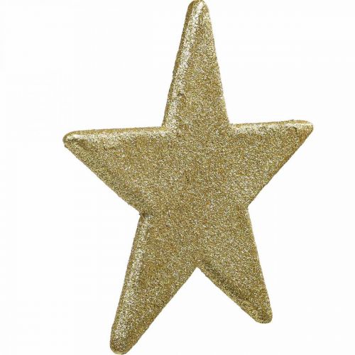 Article Décoration de Noël pendentif étoile paillettes dorées 30cm 2pcs