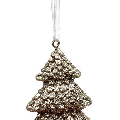 Floristik24 Cintre sapin avec mica 6,5cm champagne 6pcs