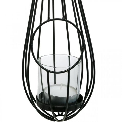 Floristik24 Lanterne à suspendre déco suspendue gouttes noir 52cm
