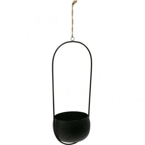 Article Panier suspendu métal panier suspendu fleurs zinc noir Ø15cm