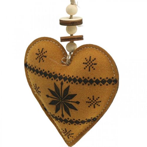 Article Décoration de sapin de Noël étoile sapin coeur simili cuir 11cm 3pcs