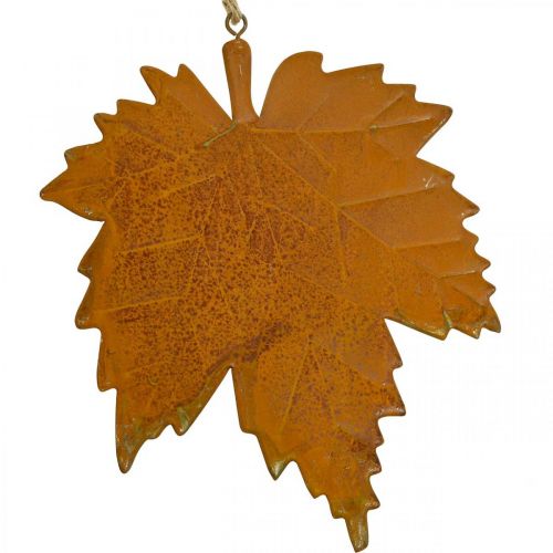 Article Décoration d&#39;automne feuilles métal aspect rouille feuille d&#39;érable 6 pièces