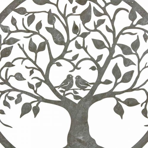 Article Ressort de décoration de fenêtre, décoration à suspendre arbre en métal gris Ø25cm 2pcs