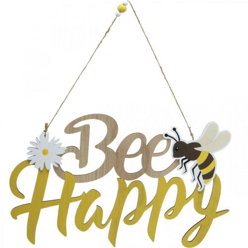 Panneau décoratif abeille &quot;Bee Happy&quot; décoration d&#39;été bois 31×18cm 2pcs