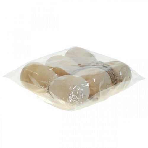 Article Oeufs en bois Oeufs décoratifs Suspendus Oeufs de Pâques naturels Décoration de Pâques H8cm 6 Pcs