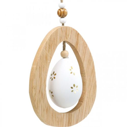 Article Oeuf de Pâques à suspendre avec motifs d'oeufs Décoration de Pâques H12cm 3 pcs