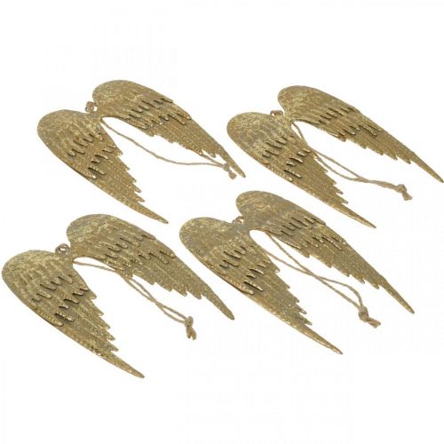 Article Pendentif Décoratif Ailes d&#39;Ange Noël Doré 14,5×9cm 4 pcs