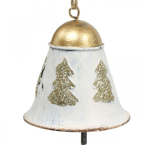 Article Cloches de Noël décoration de Noël vintage doré blanc 2 pièces