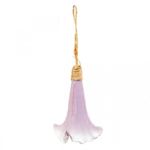 Suspension déco Campanule Violet Blanc Ø3.5cm H8cm 6pcs