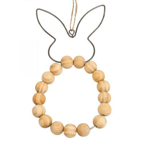 Article Pendentif décoratif Lapins Perles décoratives en bois Métal 8,5 cm × 18 cm 4 pcs