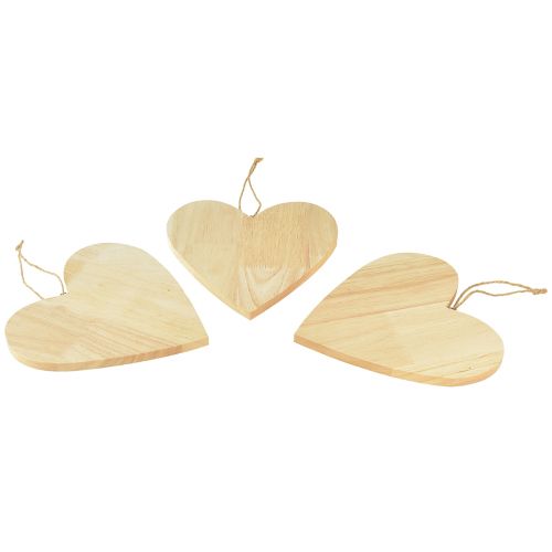 Coeurs en bois à peindre cintres décoratifs coeur naturel 20x20cm 3pcs