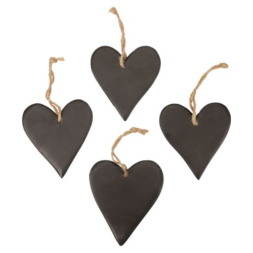 Décoration à suspendre coeur en ardoise coeurs décoratifs noir 10,5cm 4pcs