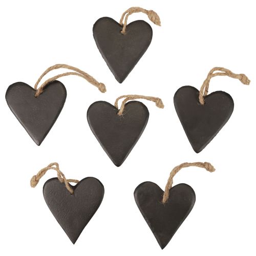 Décoration à suspendre coeur en ardoise coeurs décoratifs noir 7cm 6pcs