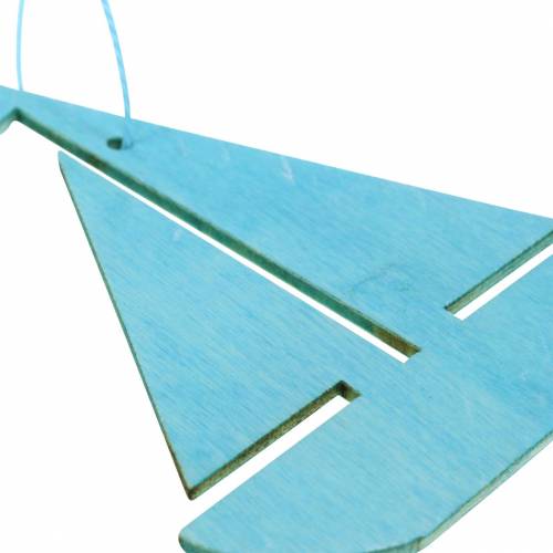 Floristik24 Décoration maritime à suspendre en bois bleu clair, bleu foncé trié 8cm 12pcs