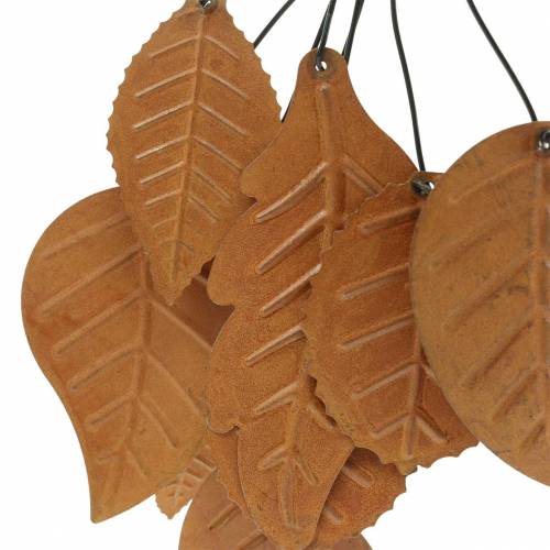 Floristik24 Suspension déco feuilles d'automne métal patiné H25cm 2pcs