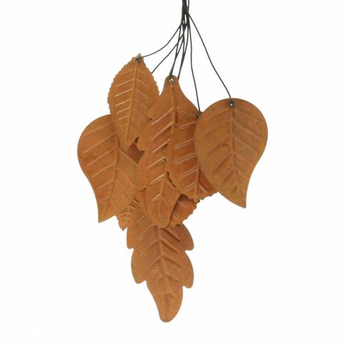 Floristik24 Suspension déco feuilles d'automne métal patiné H25cm 2pcs