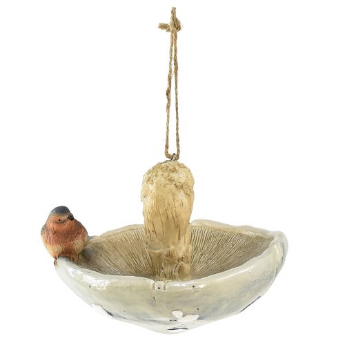 Article Champignon décoratif avec oiseau déco automne à suspendre Ø15cm H12cm