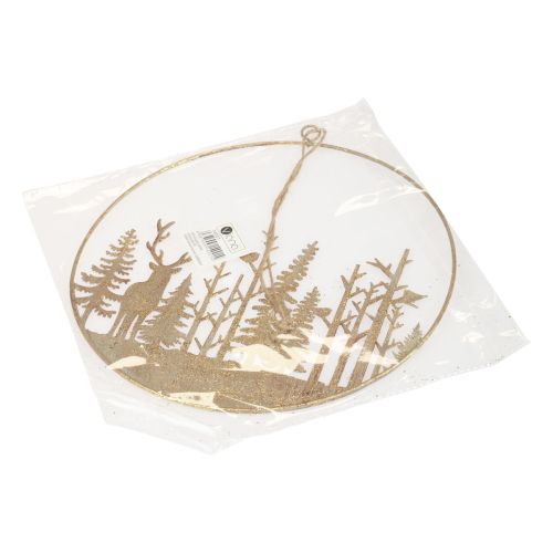 Floristik24 Bague décorative métal cerf de forêt décoration vintage doré Ø22,5cm