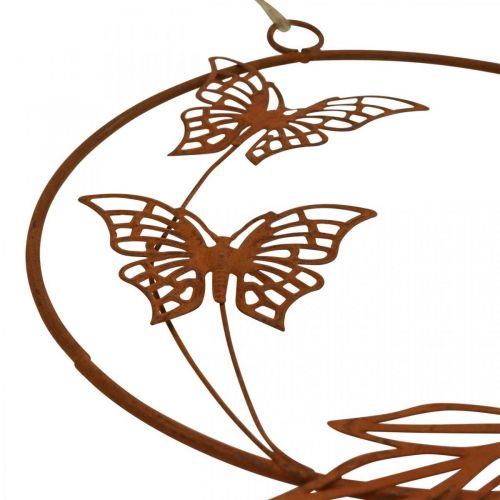 Floristik24 Ressort de décoration de fenêtre, décoration murale à suspendre en métal aspect rouille 18/18,5 cm 3pcs