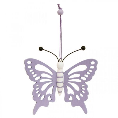 Article Cintre décoratif papillons bois violet/blanc 12×11cm 4 pcs