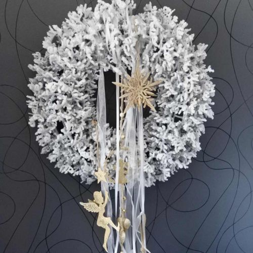 Article Flocon de neige, décoration de sapin de Noël, décoration de fenêtre Noël doré 12cm 4pcs