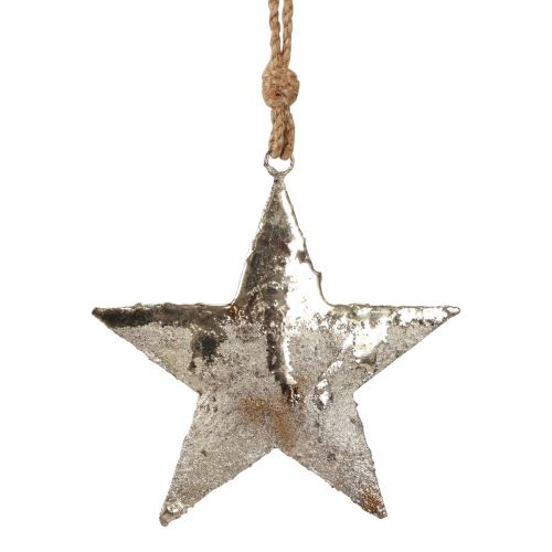 Floristik24 Décoration à suspendre étoile métal décoration de Noël argent 15,5cm 3 pcs