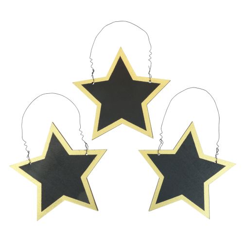 Article Cintres décoratifs étoiles en bois noir doré Noël Ø15cm 8 pcs