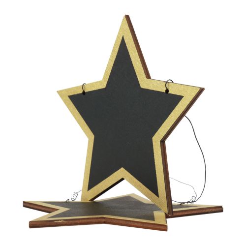 Article Cintres décoratifs étoiles en bois noir doré Noël Ø15cm 8 pcs