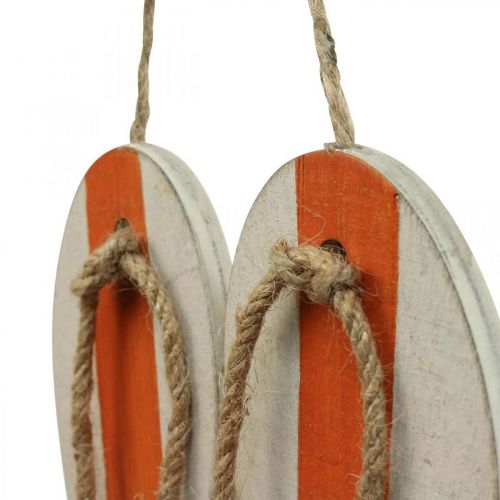 Article Tongs déco à suspendre décoration maritime orange/bleu H15cm 3pcs