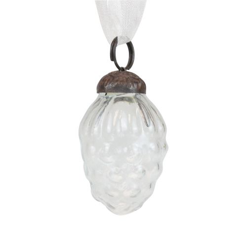 Article Décorations de Noël cintres décoratifs en verre cônes en verre 3 × 4,5 cm 12 pcs