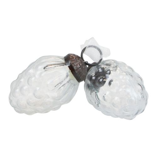 Article Décorations de Noël cintres décoratifs en verre cônes en verre 3 × 4,5 cm 12 pcs
