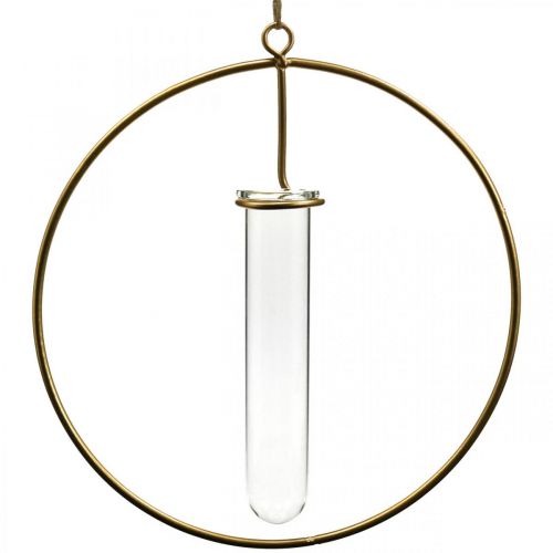 Floristik24 Anneau décoratif pour accrocher tube à essai métal doré Ø16cm 4pcs