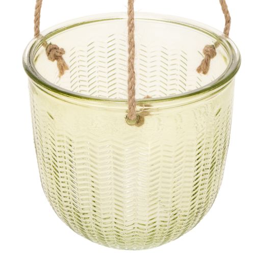 Pot suspendu en verre, pot décoratif en verre, style rétro, vert/marron, 14,5 cm, lot de 2 | Floristik24.be