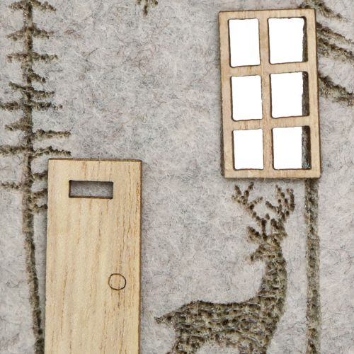 Article Maison à suspendre décoration de Noël en feutre beige 15cm 6 pcs