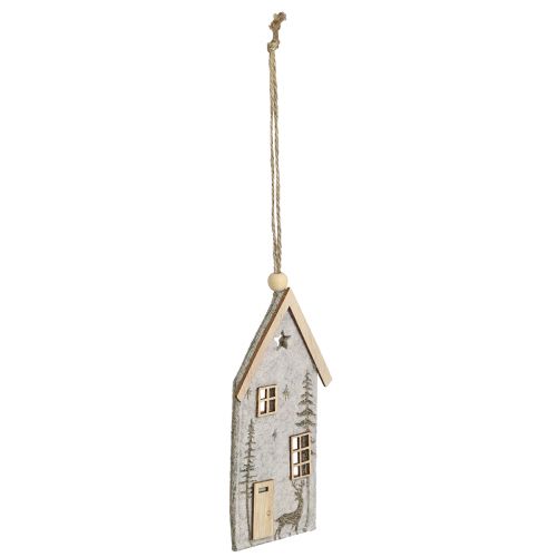 Article Maison à suspendre décoration de Noël en feutre beige 15cm 6 pcs