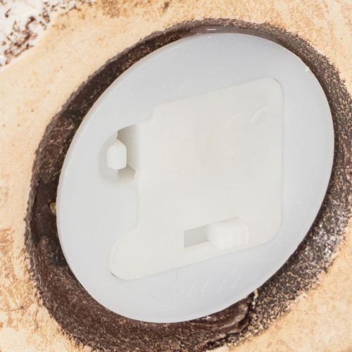 Article Maison rustique en céramique avec LED lumineuse, idéale comme décoration de table d'ambiance, 15 cm, lot de 2