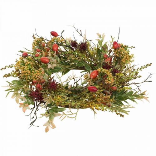Floristik24 Déco couronne églantier artificielle couronne d'automne fleurs artificielles Ø25cm
