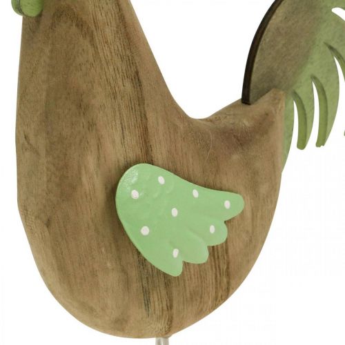 Figurine décorative coq bois, métal vert décoration de table Pâques H23cm | Floristik24.be