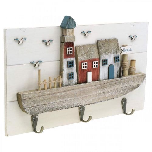 Floristik24 Armoire de plage, décoration maritime en bois, support à gaffe Shabby Chic L33cm