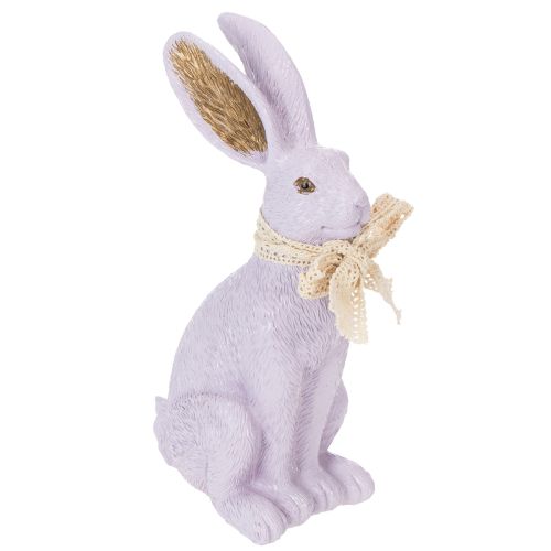 Floristik24 Figurine décorative de lapin de Pâques avec nœud pour une décoration de Pâques élégante à la maison, 27 cm