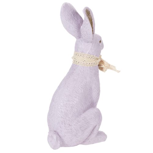 Article Figurine décorative de lapin de Pâques avec nœud pour une décoration de Pâques élégante à la maison, 27 cm