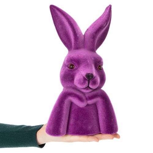 Article Buste de lapin floqué « Lapin pensif » pour Pâques 16,5 × 13 × 27 cm