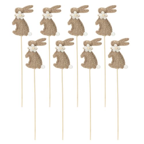 Article Figurine décorative de lapin de Pâques pour les décorations printanières et les accents saisonniers, 42 cm, lot de 8