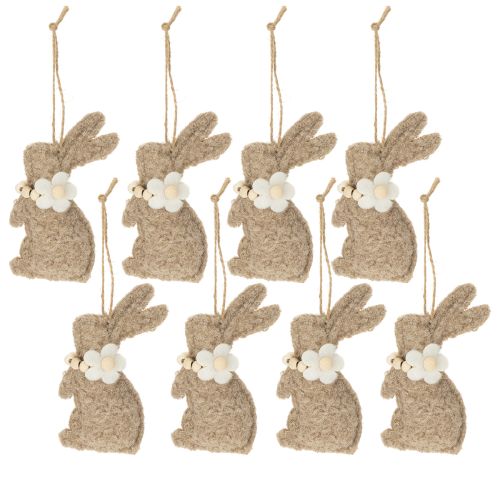 Article Décoration suspendue lapin de Pâques, accessoire décoratif idéal pour la fenêtre, 14 cm, lot de 8